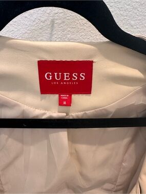 GUESS Cream Coat with Red Brand Tag